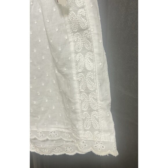 Marina Luna Womens S Eyelet Embroidered White PJ Shorts or Swim cover Shorts NWT - Picture 7 of 12